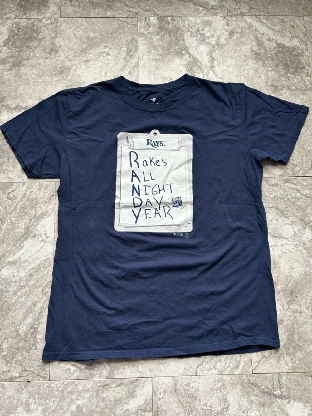 Tampa Bay Rays Randy Arozarena 2020 World Series "Rakes All Night Day Year" L